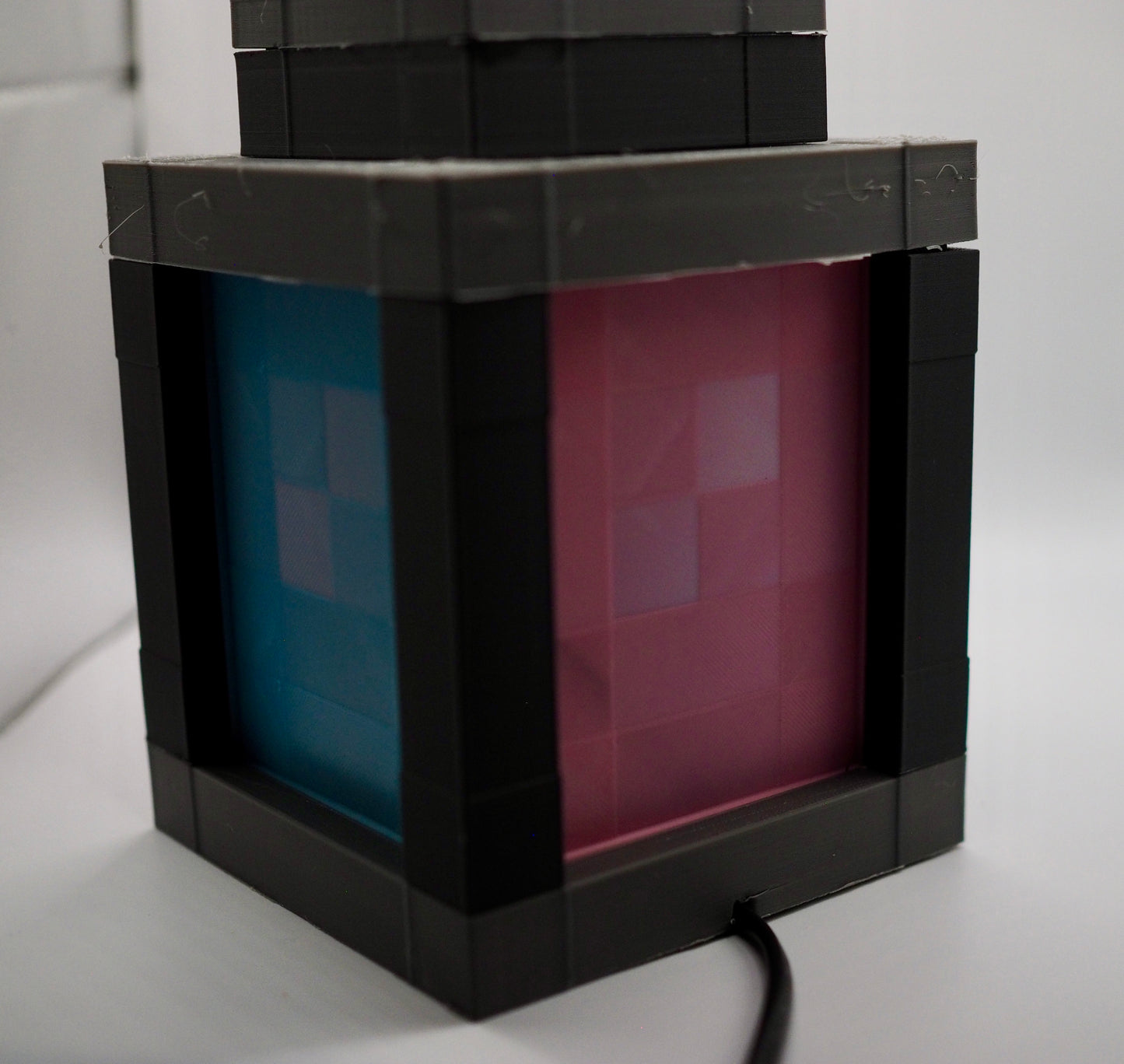 Foggy Layers 3D Printed Minecraft-Inspired Lantern Night Light – Bring a Warm Glow to Your World!