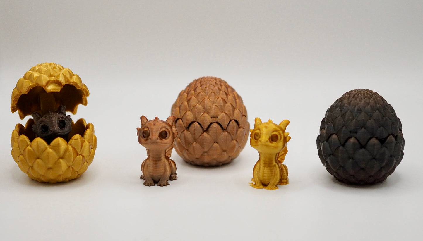 Foggy Layers 3D Printed Mini Dinosaur Egg with Tiny Dragon – A Whimsical Surprise!