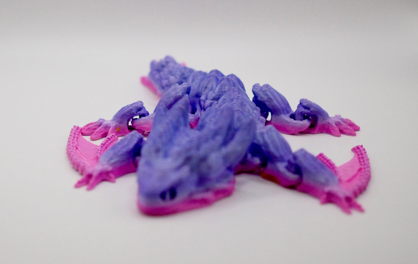 Foggy Layers 3D Printed Articulated Winged Wyvern – A Playful Dragon Companion!